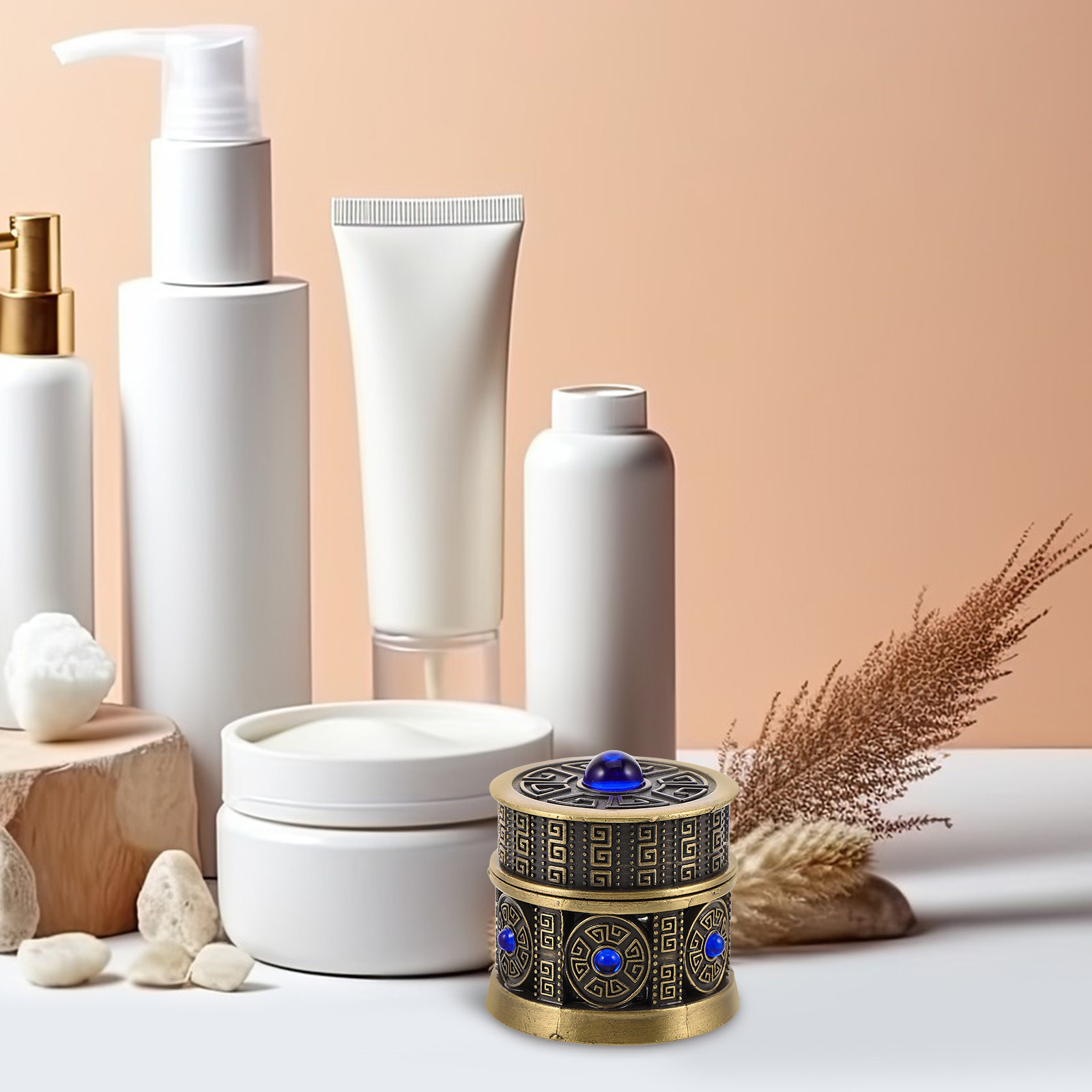 Luxury Skincare Travel Size - Pote de Creme Refilável Resistente com