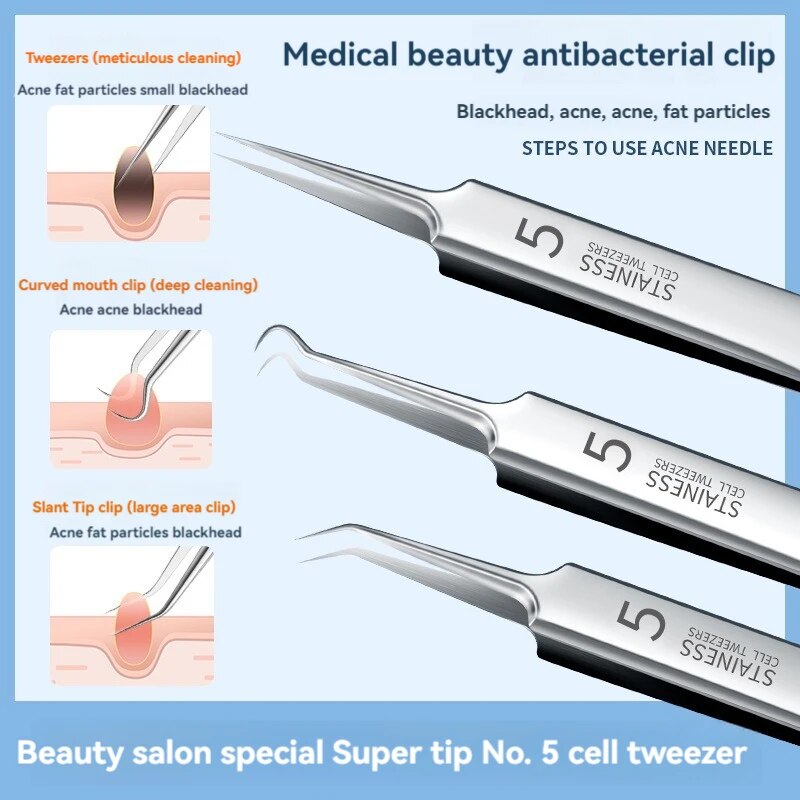 Luxury Skincare Acne - Aço inoxidável Splinter Acne Clip, Cell